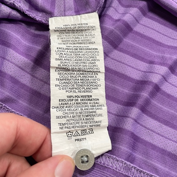 PGA Tour Golf Men’s Airflux Purple Striped Short Sleeve Polo Shirt - Size XXL - Picture 6 of 8